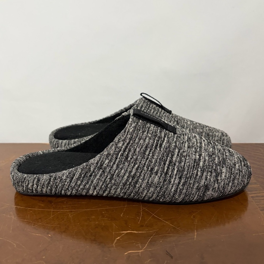 Bombas Mens Sunday Slippers Charcoal Marl Knit Mule Clog Shoes Size 7 Cozy Soft